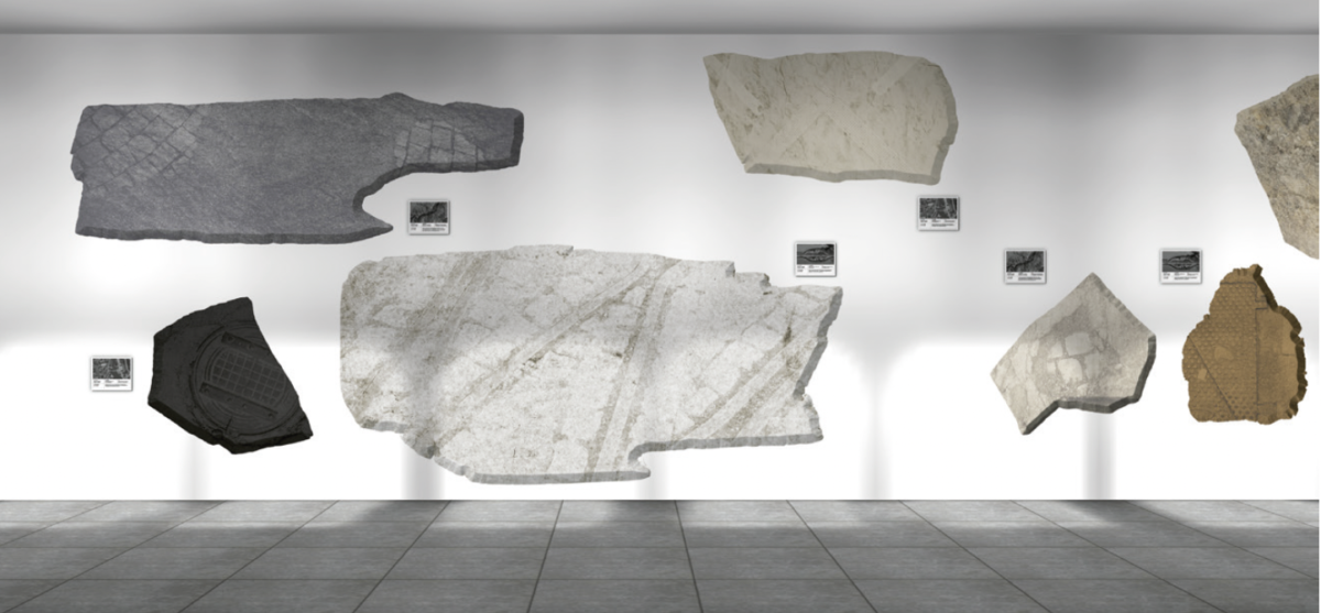 The stone-like surface design of the reliefs is inspired by the sedimentary deposits found in the region. Sandstone, mudstone, limestone, and slate are sedimentary rocks found in the border region surrounding Görlitz and Lusatia.